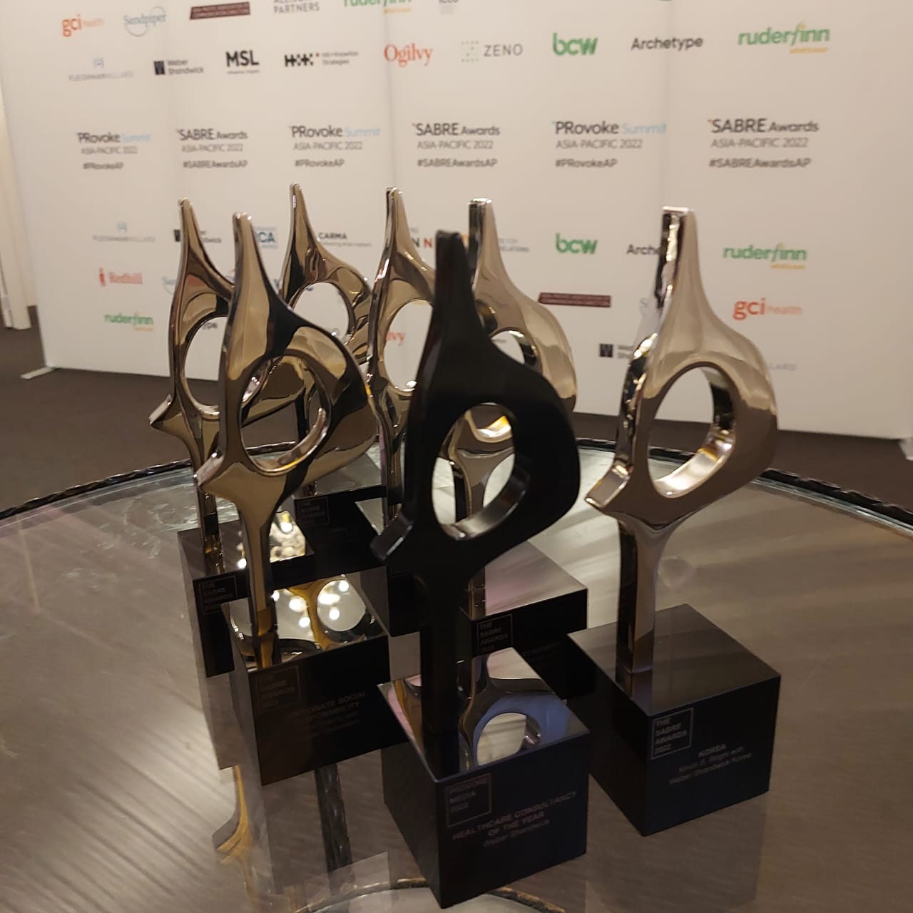 SABRE Awards trophies at the PRovoke Summit Asia-Pacific