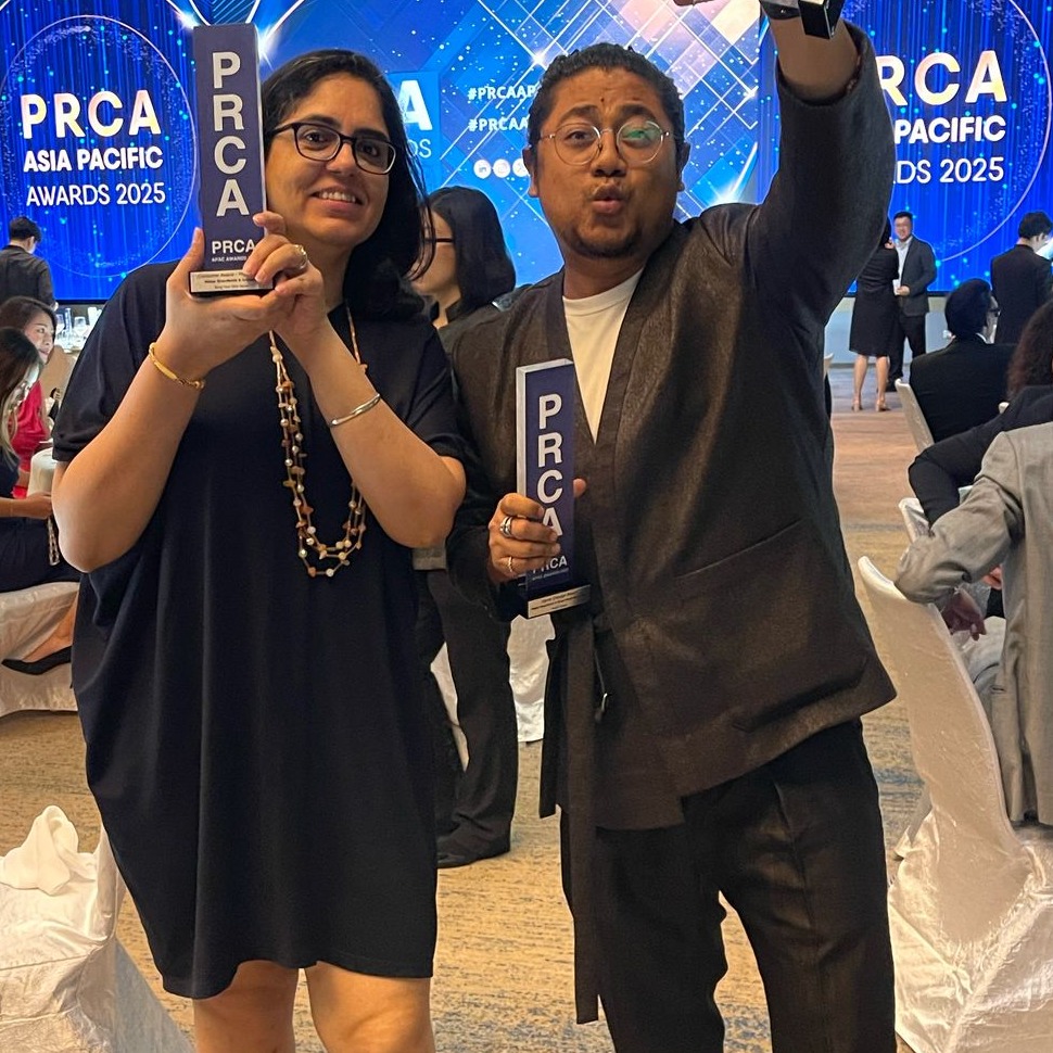 Celebrating a win at the PRCA Asia Pacific Awards 2025
